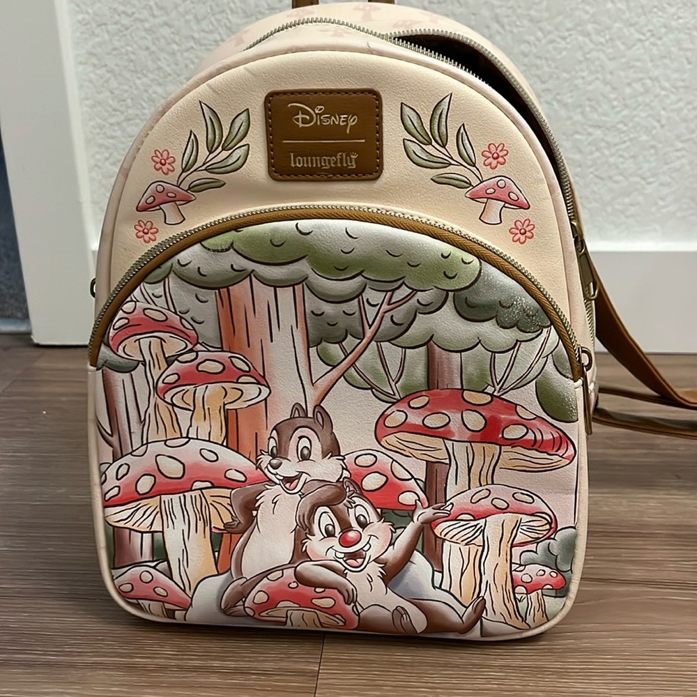 Loungefly Disney Chip 'N' Dale Mushroom Forest Mini Backpack